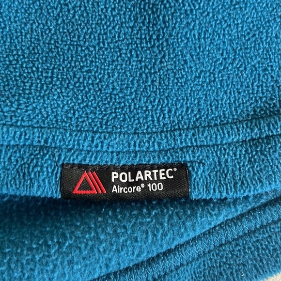 LANDS END WOMENS QUARTER ZIP FLEECE SZ 1X TEAL BLUE GREEN POLARTEC OUTDOORWEAR - Picture 7 of 7